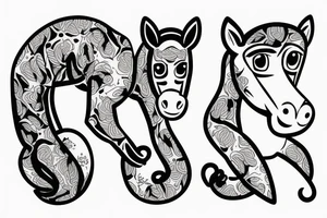 A horse with a monkey on top. tattoo idea