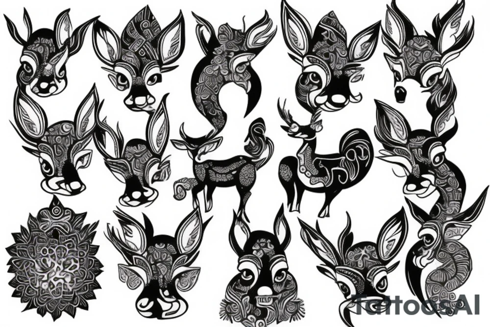 Traditional thai Bambi tatto tattoo idea