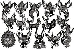 Traditional thai Bambi tatto tattoo idea
