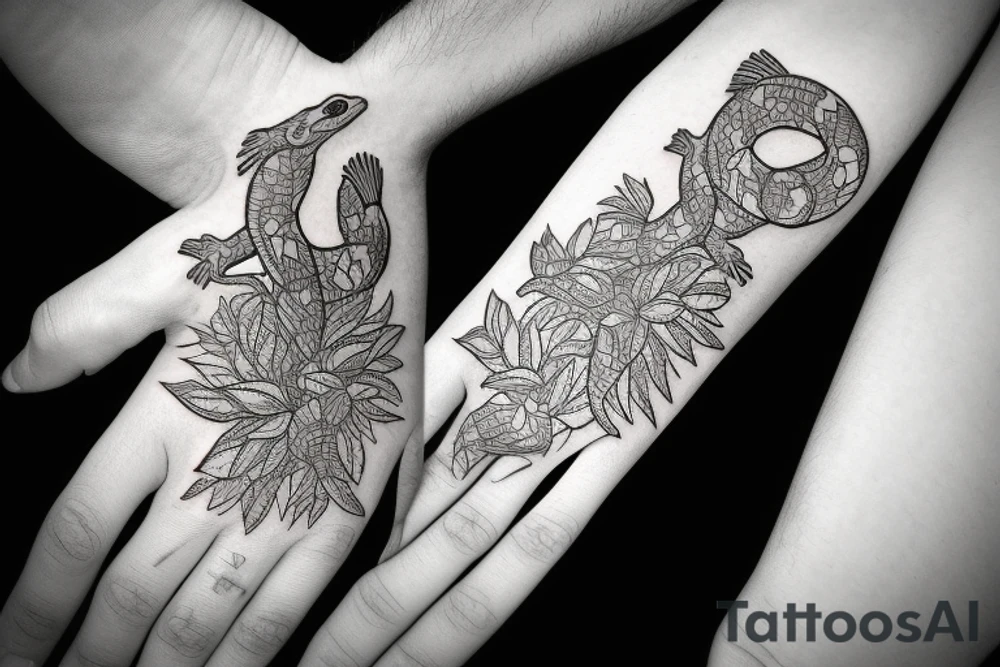 Lizard hand tattoo tattoo idea