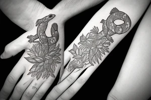 Lizard hand tattoo tattoo idea