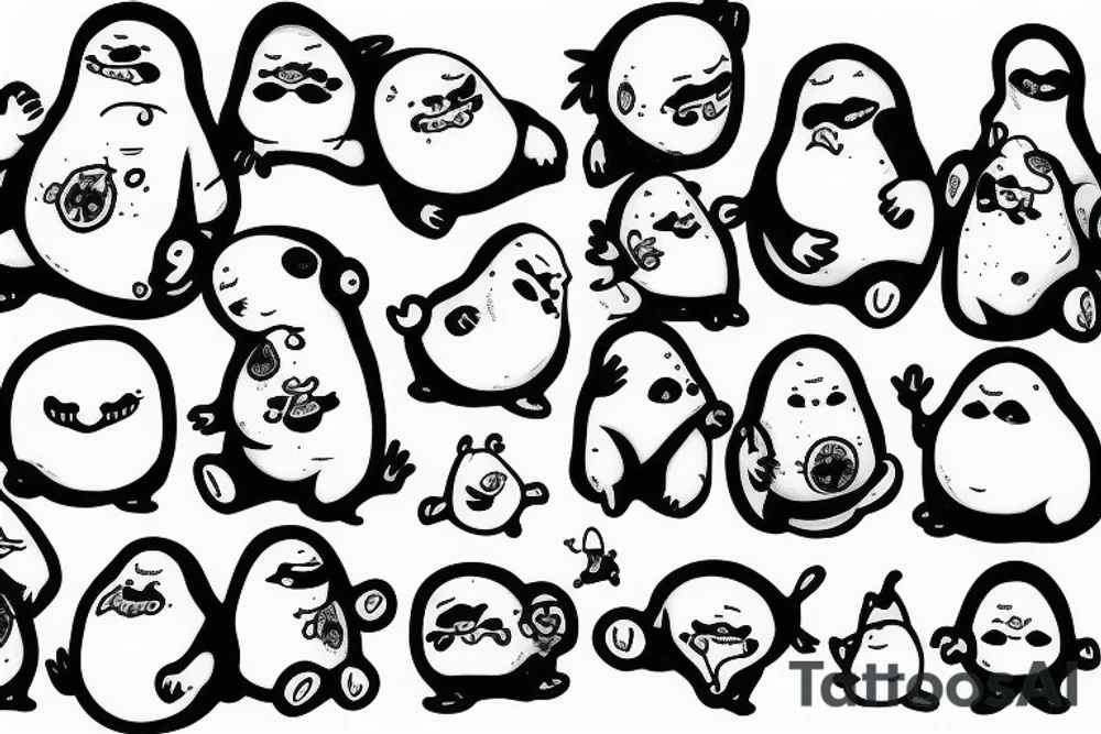 sixty-seven tiny horrifying adipose creatures tattoo idea