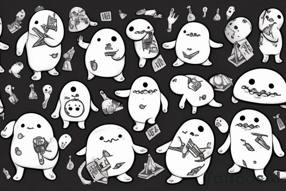 sixty-seven tiny horrifying adipose creatures tattoo idea