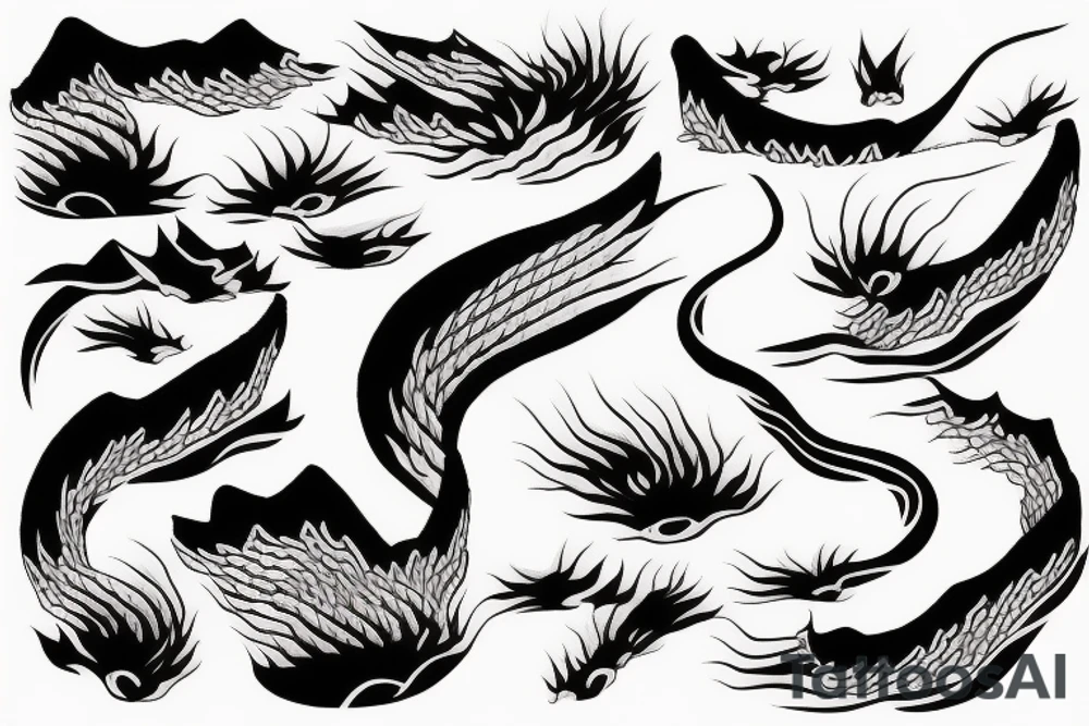 Japanese traditional ukiyo river tattoo idea