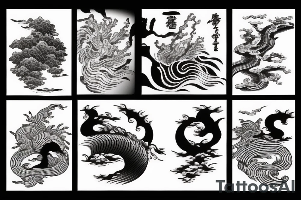 Japanese traditional ukiyo river tattoo idea