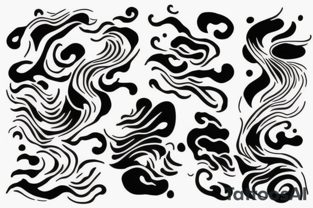 Japanese ukiyo long black river tattoo idea