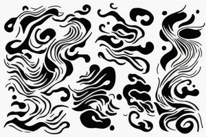 Japanese ukiyo long black river tattoo idea