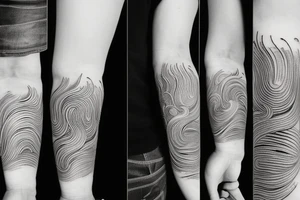 Japanese ukiyo long black river water tattoo idea