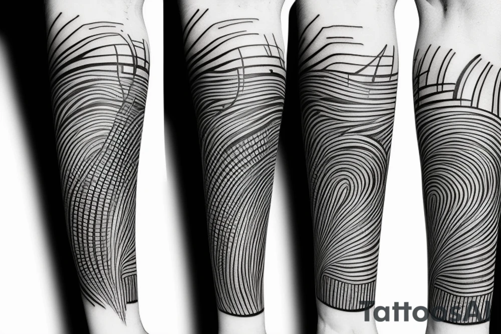 Japanese ukiyo long black river water tattoo idea