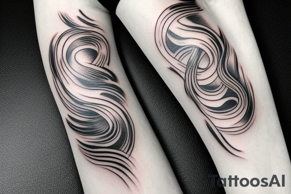 Japanese ukiyo long black river water tattoo idea
