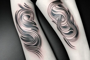 Japanese ukiyo long black river water tattoo idea