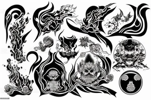 Fllblack fire tattoo idea