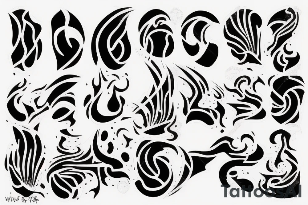 Black river and fire tattoo idea