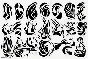 Black river and fire tattoo idea