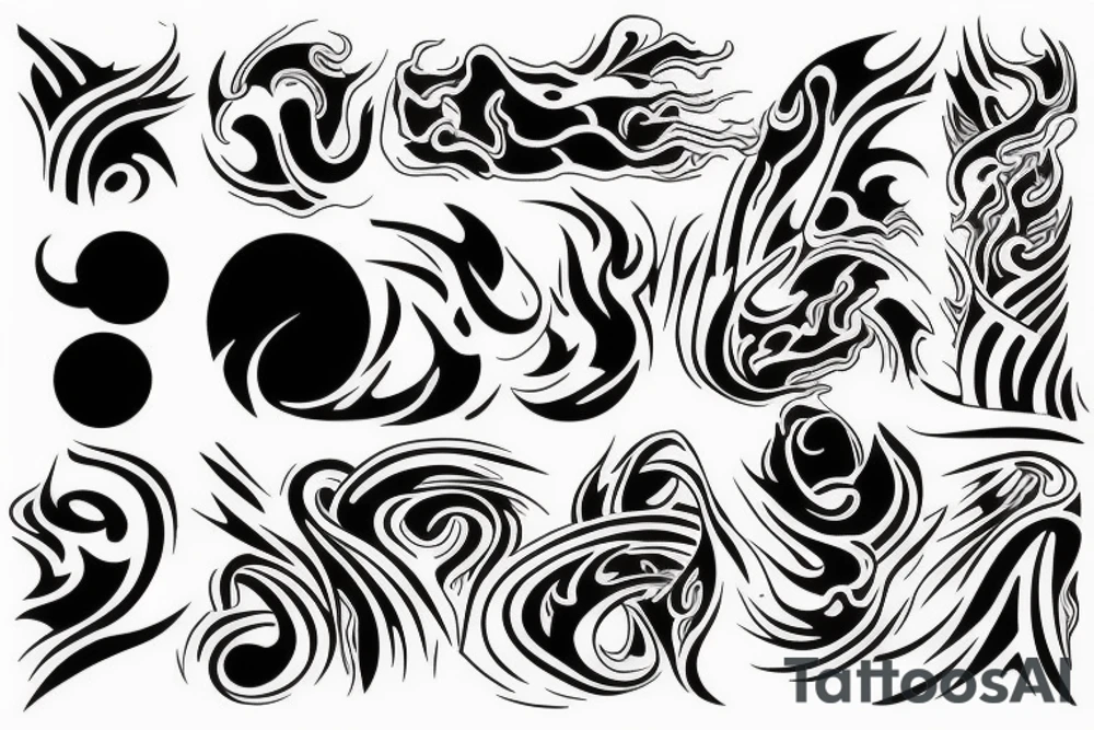 Black river and fire tattoo idea