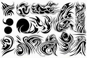 Black river and fire tattoo idea