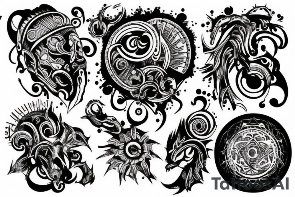 Black river on hand tattoo idea