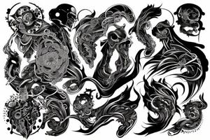 Black river on hand japnese ukyo tattoo idea
