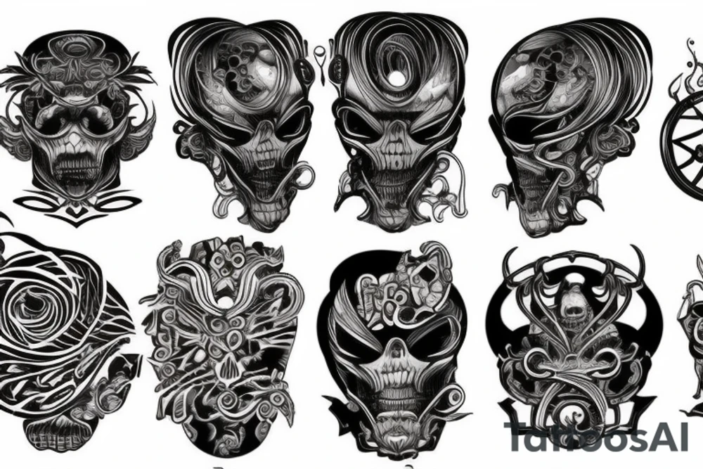 Jaanese ukiyo black river tattoo idea