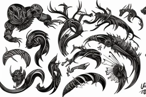 Jaanese ukiyo black river tattoo idea