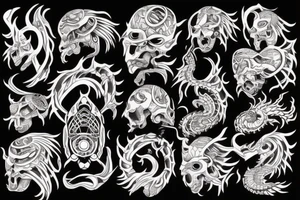 Japanese ukiyo style black river tattoo idea