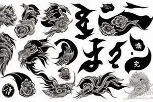 Japanese ukiyo style black river tattoo idea