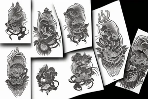 Japanese ukiyo style black river tattoo idea