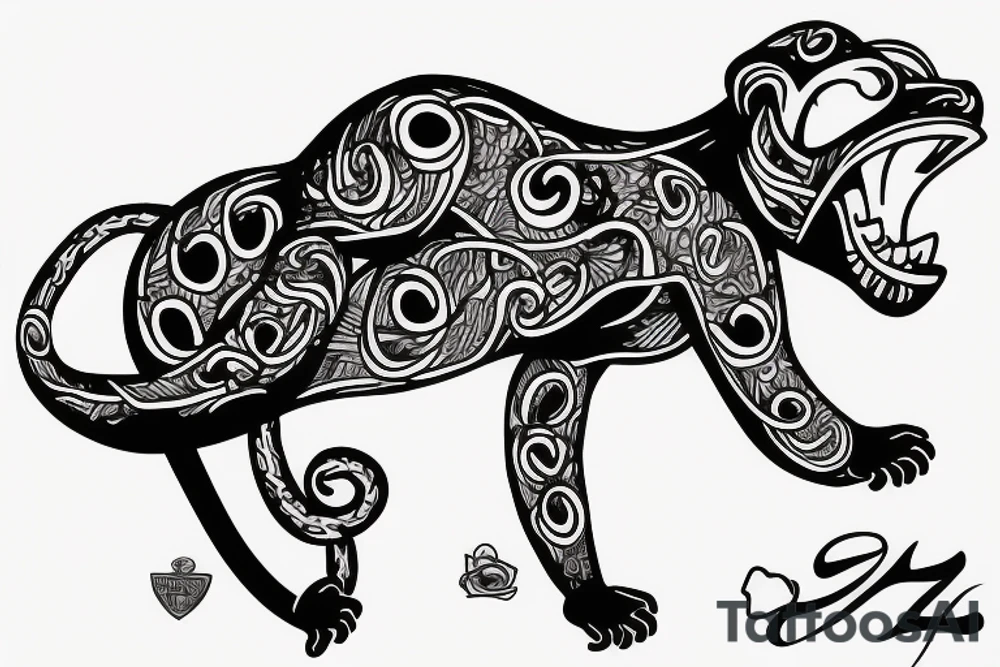 Monkey holding a snake riding a horse tattoo idea