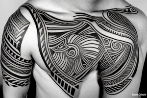 Polynesian shoulder tattoo idea