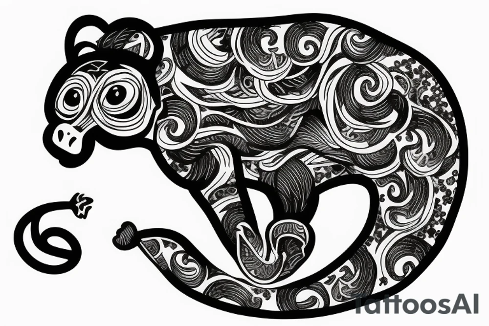Monkey on horse holding a snake tattoo idea
