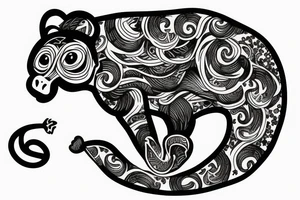 Monkey on horse holding a snake tattoo idea