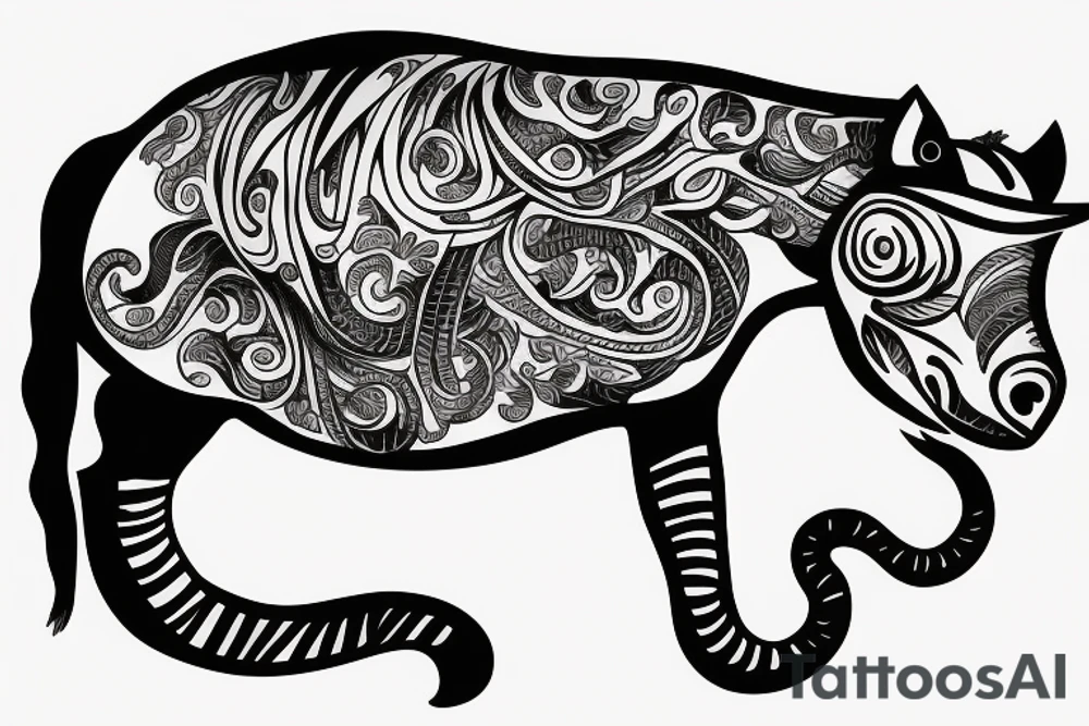 Monkey on horse holding a snake tattoo idea