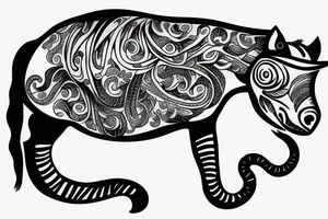 Monkey on horse holding a snake tattoo idea