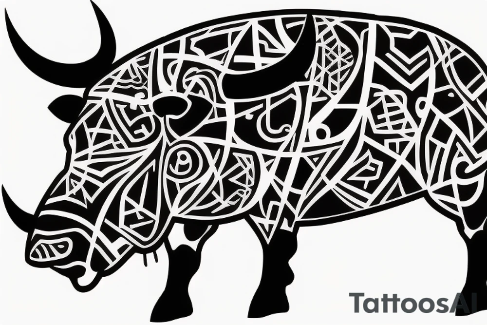 Male Taurus bull fighting tattoo idea