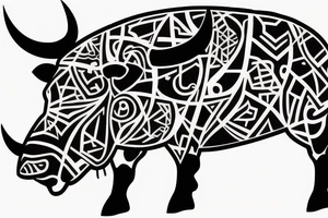 Male Taurus bull fighting tattoo idea