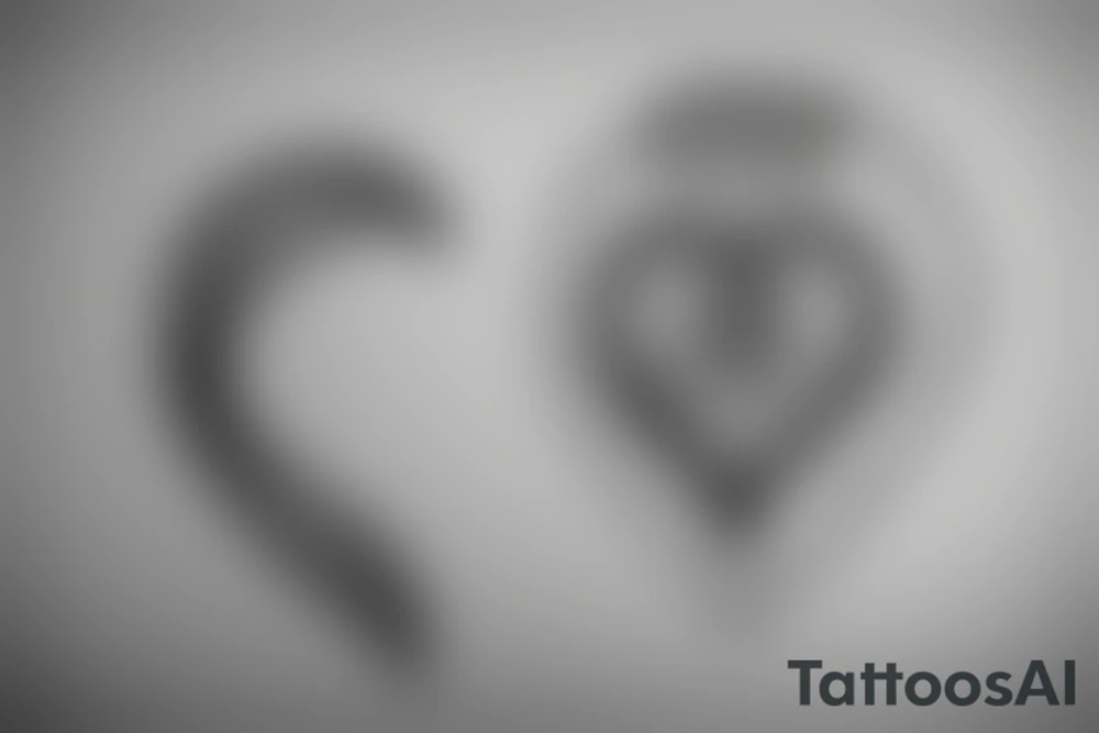 Minimalist eye inside a heart tattoo idea
