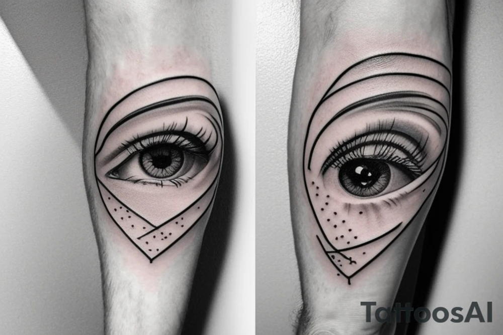 Minimalist eye inside a heart tattoo idea