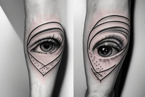 Minimalist eye inside a heart tattoo idea