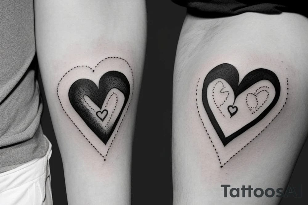 Fine line eye inside heart tattoo idea