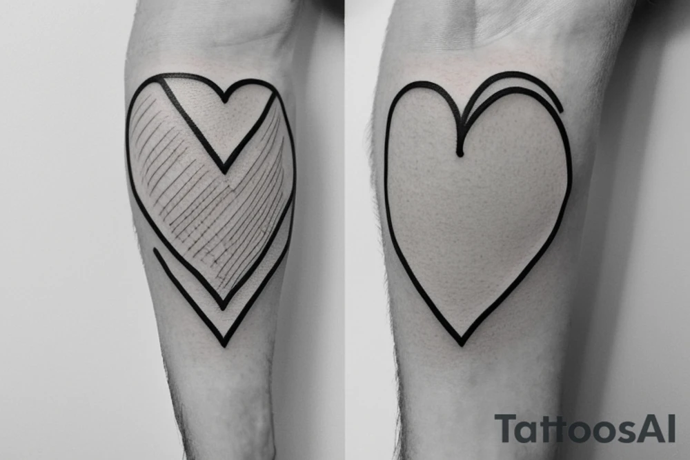 Simple Fine line eye inside heart small tattoo idea