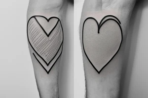 Simple Fine line eye inside heart small tattoo idea