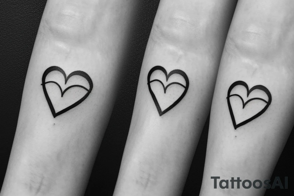Simple 1/2” inche fine line eye inside heart tattoo idea