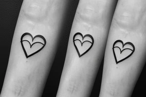 Simple 1/2” inche fine line eye inside heart tattoo idea