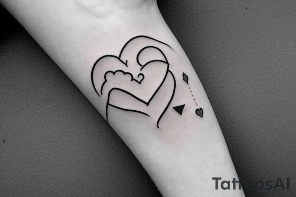 Simple 1/2” inche fine line eye inside heart tattoo idea Simple 1/2” inche fine line eye inside heart tattoo idea