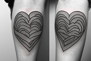 Simple 1/2” inche fine line eye inside heart tattoo idea