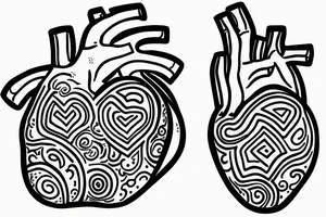 Simple 1/2” inche fine line eye inside heart tattoo idea