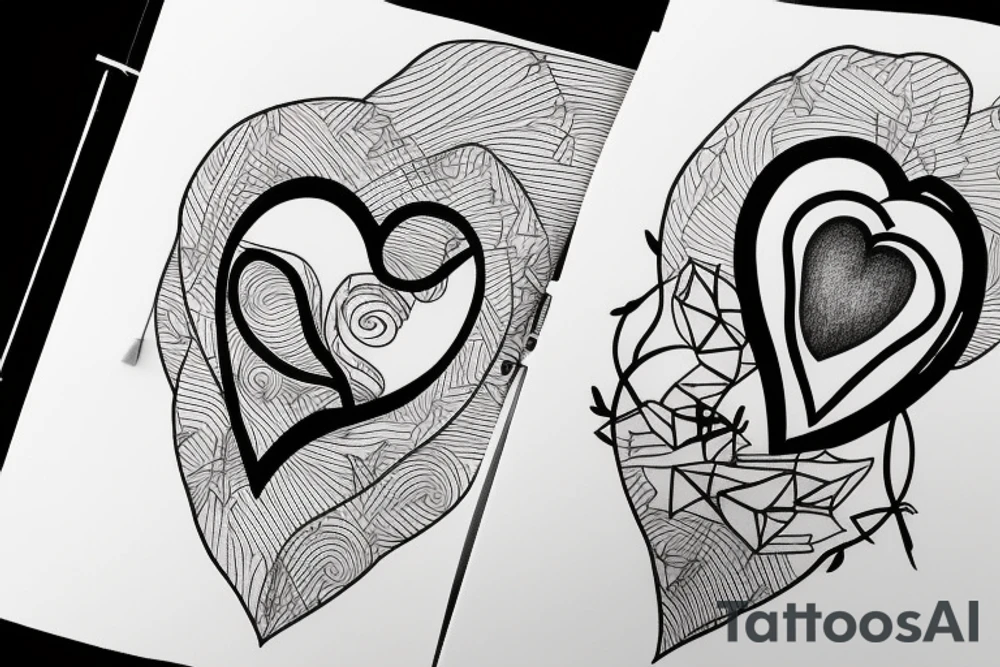 Simple 1/2” inche fine line eye inside heart tattoo idea Simple 1/2” inche fine line eye inside heart tattoo idea