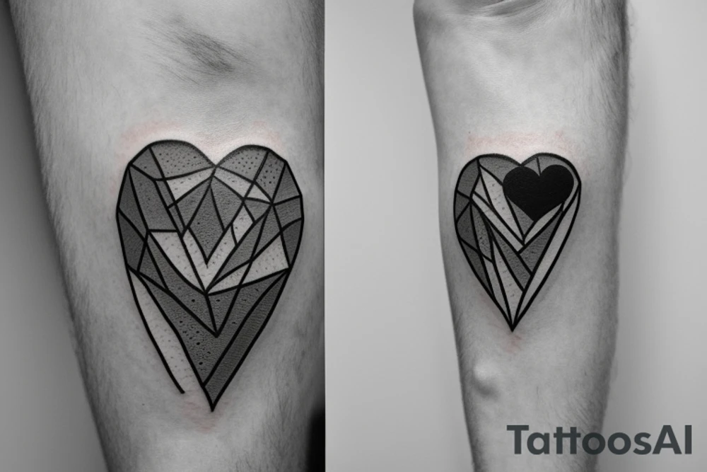 Simple 1/2” inche fine line eye inside heart tattoo idea