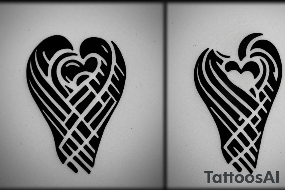 Simple 1/2” inche fine line silhouette small eye inside heart tattoo idea