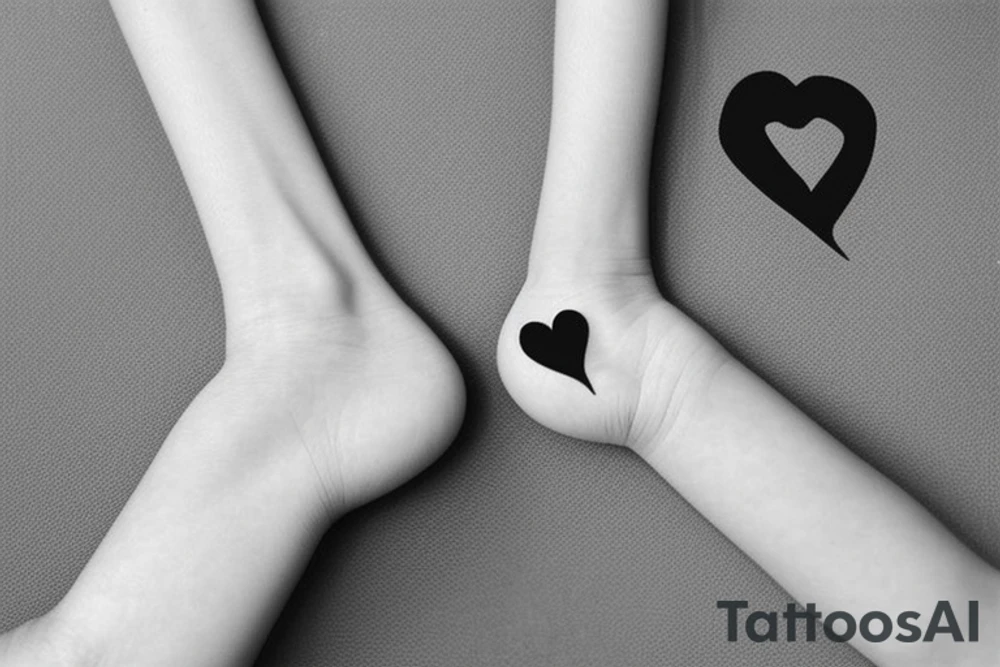 Simple 1/2” inche fine line silhouette small eye inside heart minimalist tattoo idea